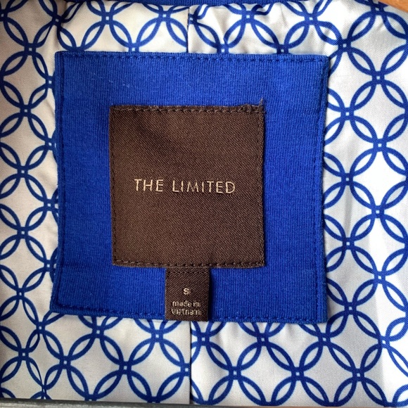 The limited cobalt blue one button cotton polyester blazer geometric circle sz S - Picture 8 of 12